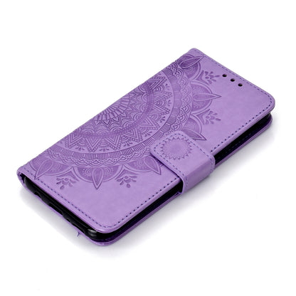 Imprint Flower Leather Wallet Case for Samsung Galaxy A30/A20