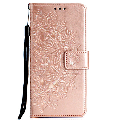 Imprint Flower Leather Wallet Case for Samsung Galaxy A10
