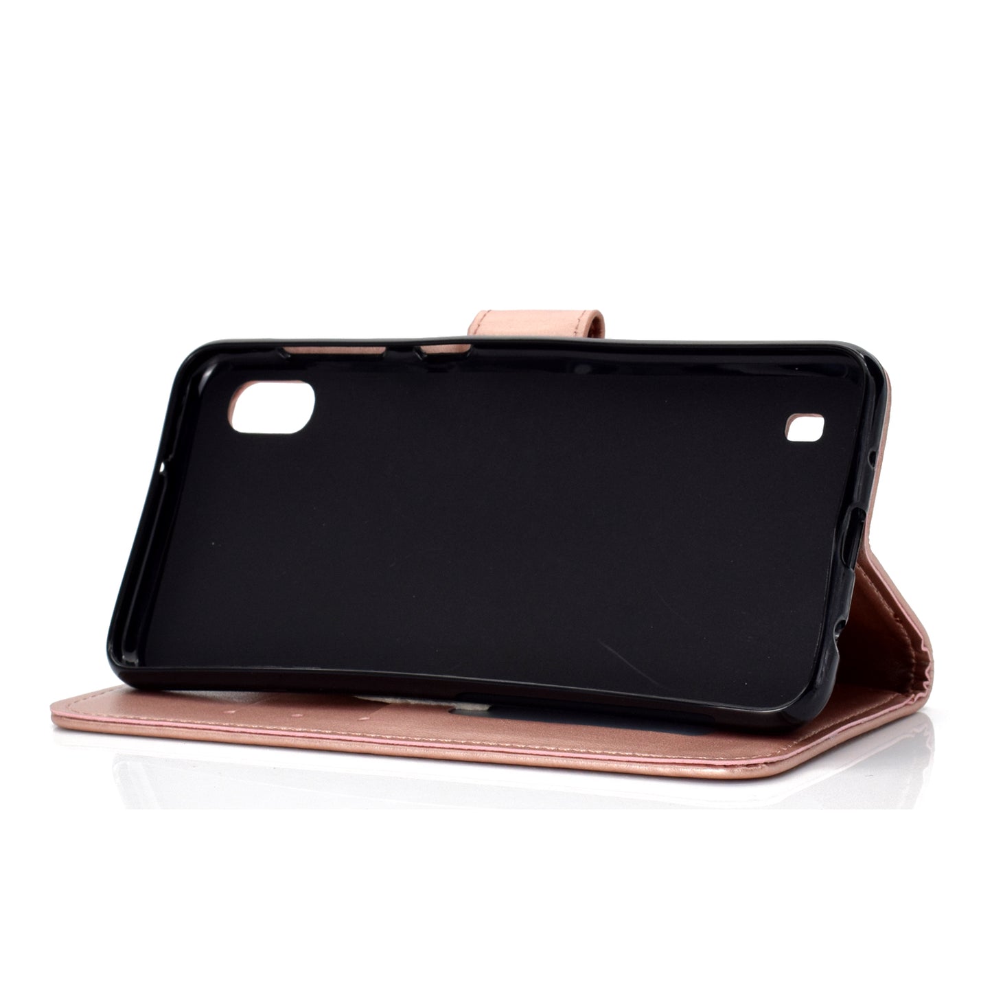 Imprint Flower Leather Wallet Case for Samsung Galaxy A10