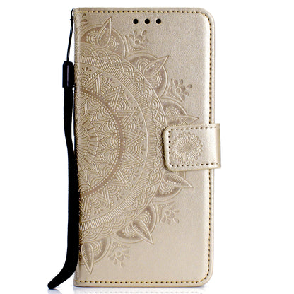 Imprint Flower Leather Wallet Case for Samsung Galaxy A10