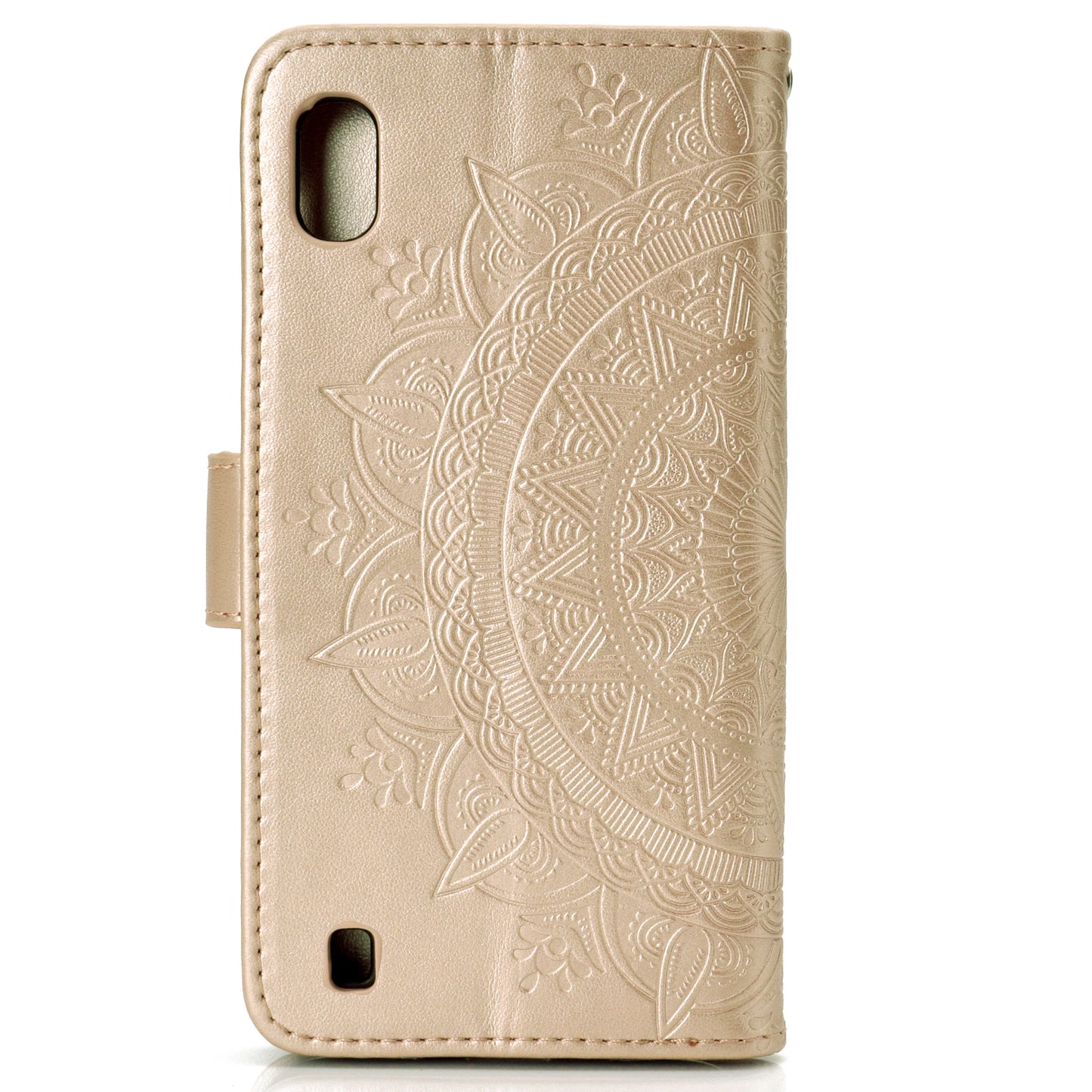 Imprint Flower Leather Wallet Case for Samsung Galaxy A10