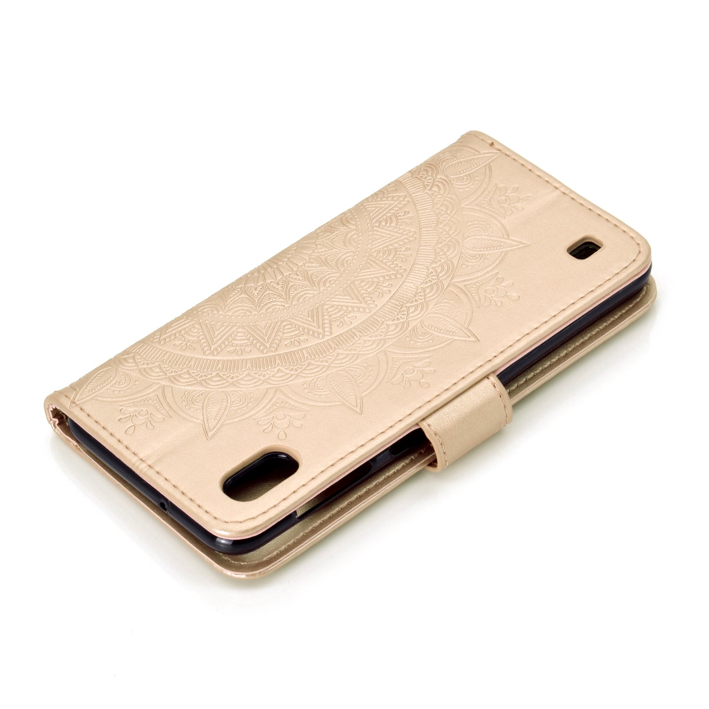 Imprint Flower Leather Wallet Case for Samsung Galaxy A10