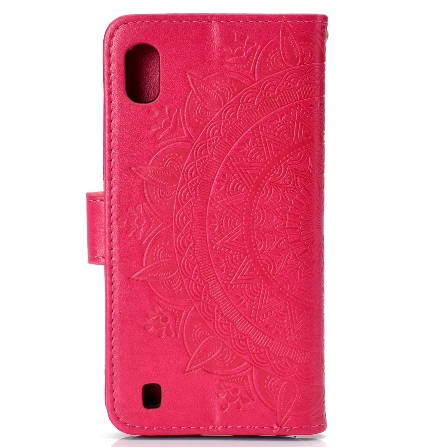 Imprint Flower Leather Wallet Case for Samsung Galaxy A10