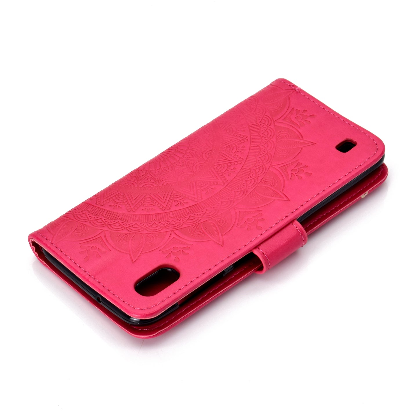 Imprint Flower Leather Wallet Case for Samsung Galaxy A10