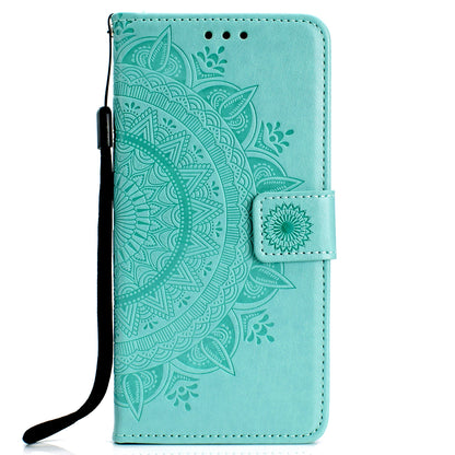 Imprint Flower Leather Wallet Case for Samsung Galaxy A10