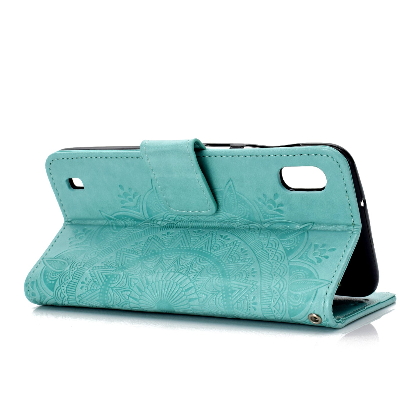 Imprint Flower Leather Wallet Case for Samsung Galaxy A10