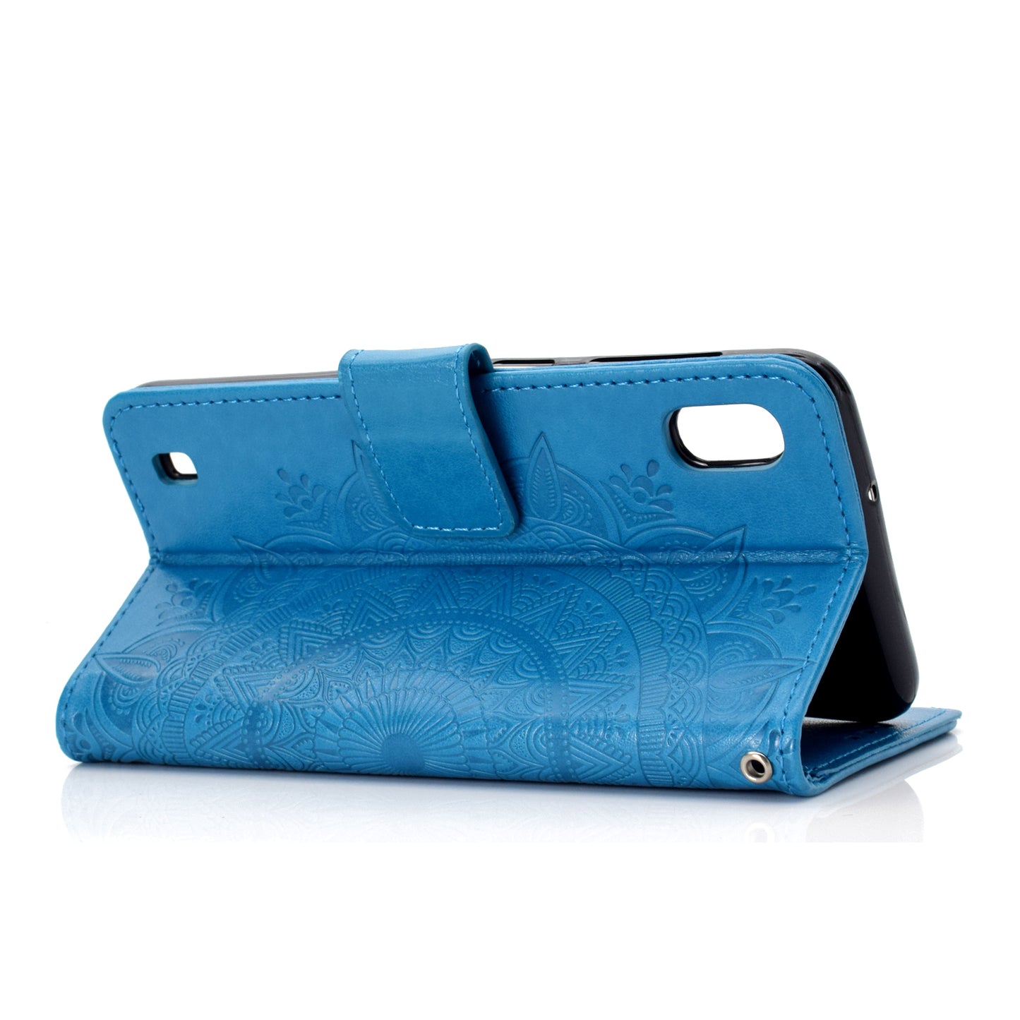 Imprint Flower Leather Wallet Case for Samsung Galaxy A10