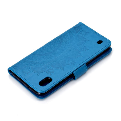 Imprint Flower Leather Wallet Case for Samsung Galaxy A10