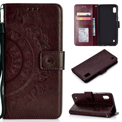 Imprint Flower Leather Wallet Case for Samsung Galaxy A10