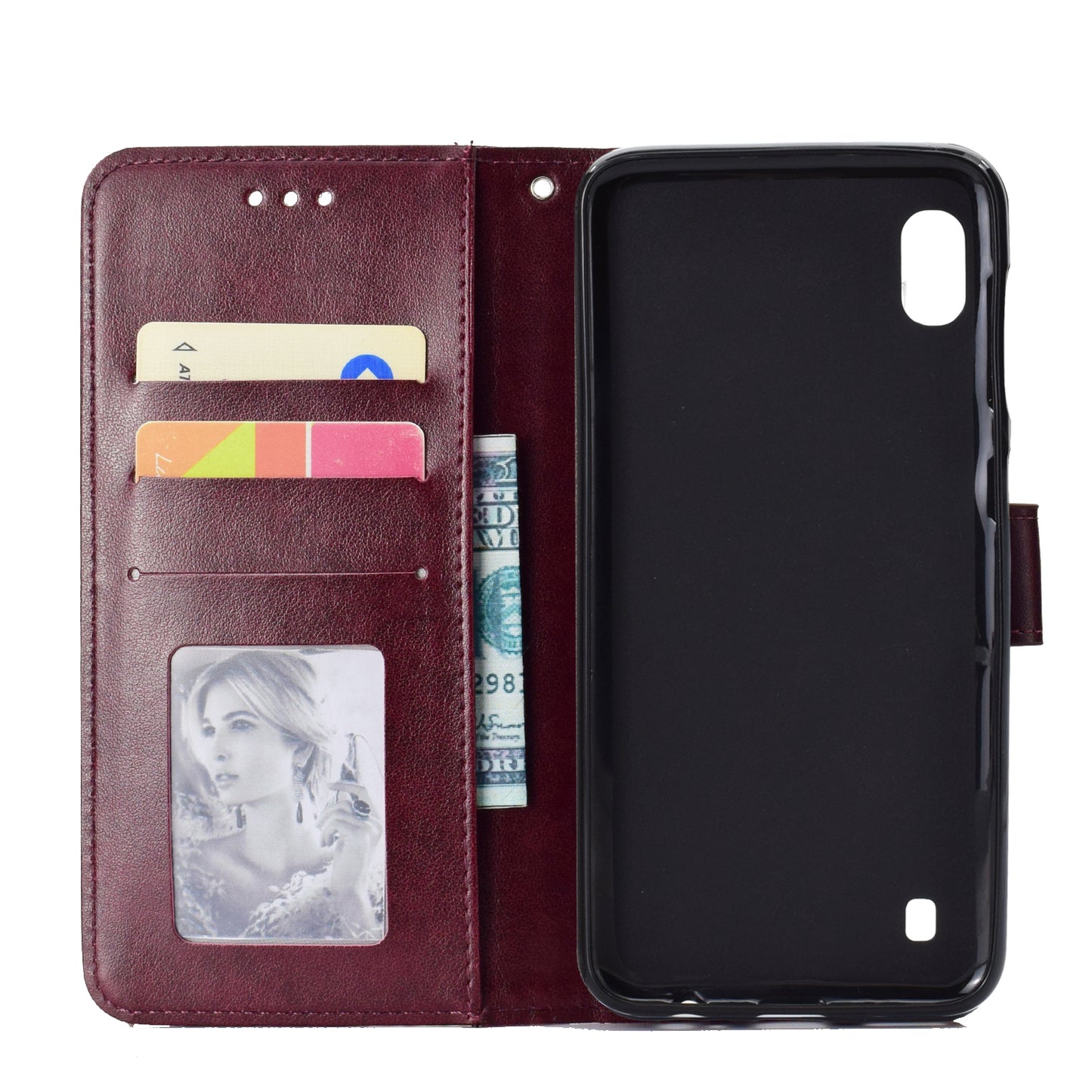 Imprint Flower Leather Wallet Case for Samsung Galaxy A10
