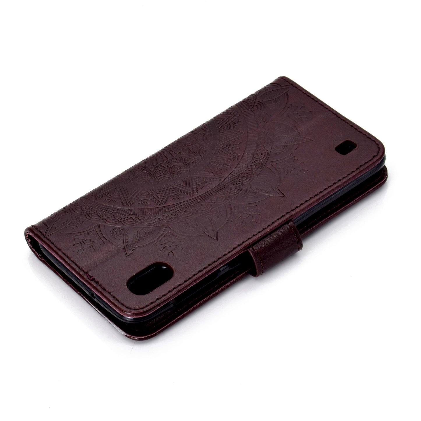 Imprint Flower Leather Wallet Case for Samsung Galaxy A10
