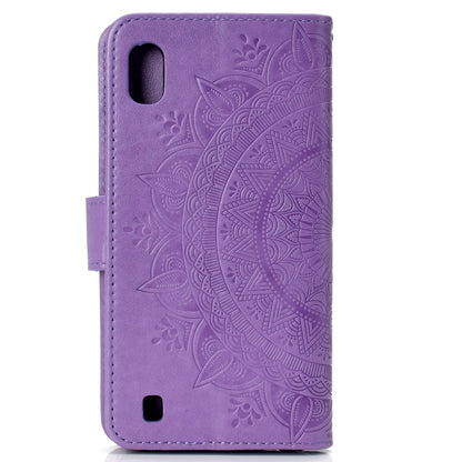Imprint Flower Leather Wallet Case for Samsung Galaxy A10