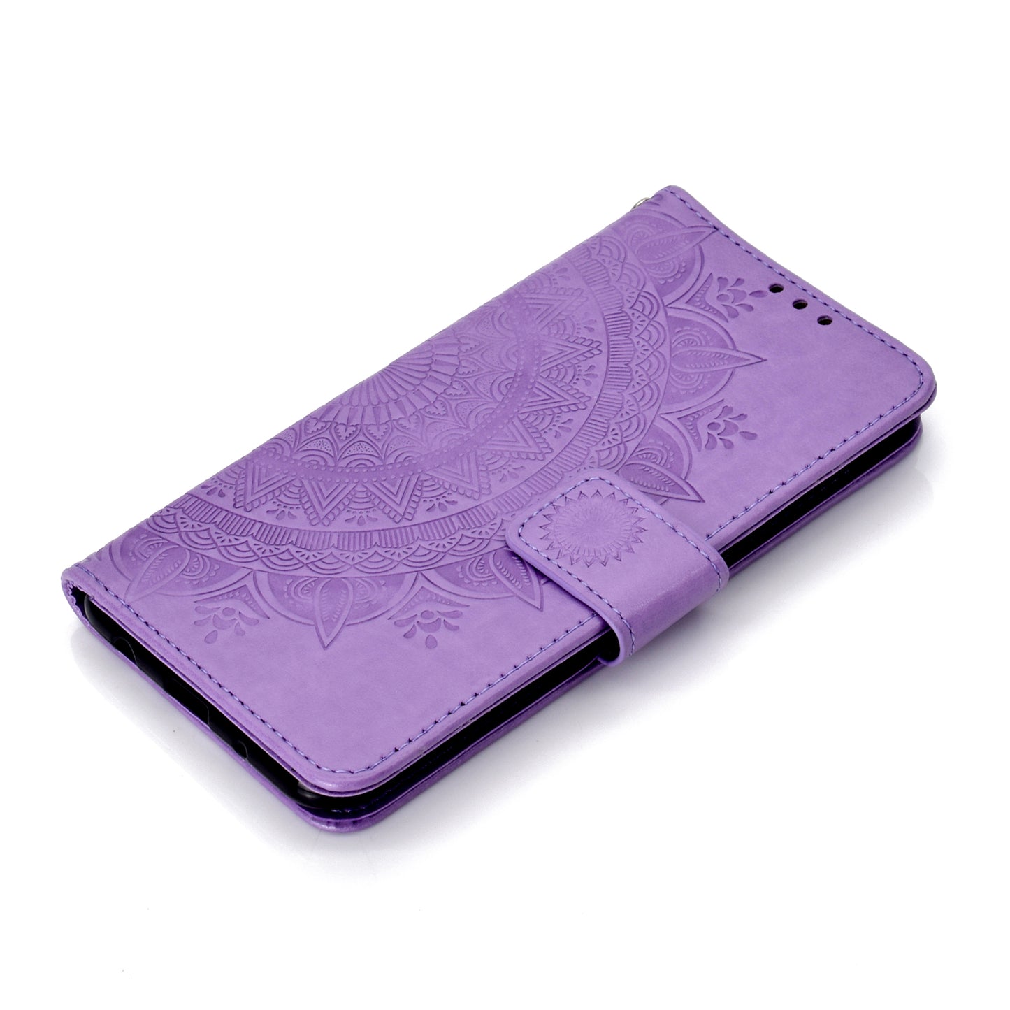 Imprint Flower Leather Wallet Case for Samsung Galaxy A10