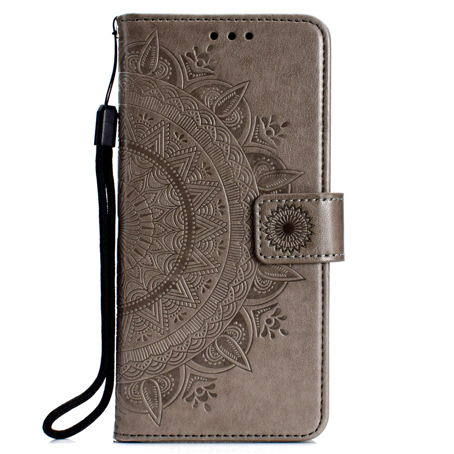 Imprint Flower Leather Wallet Case for Samsung Galaxy M20