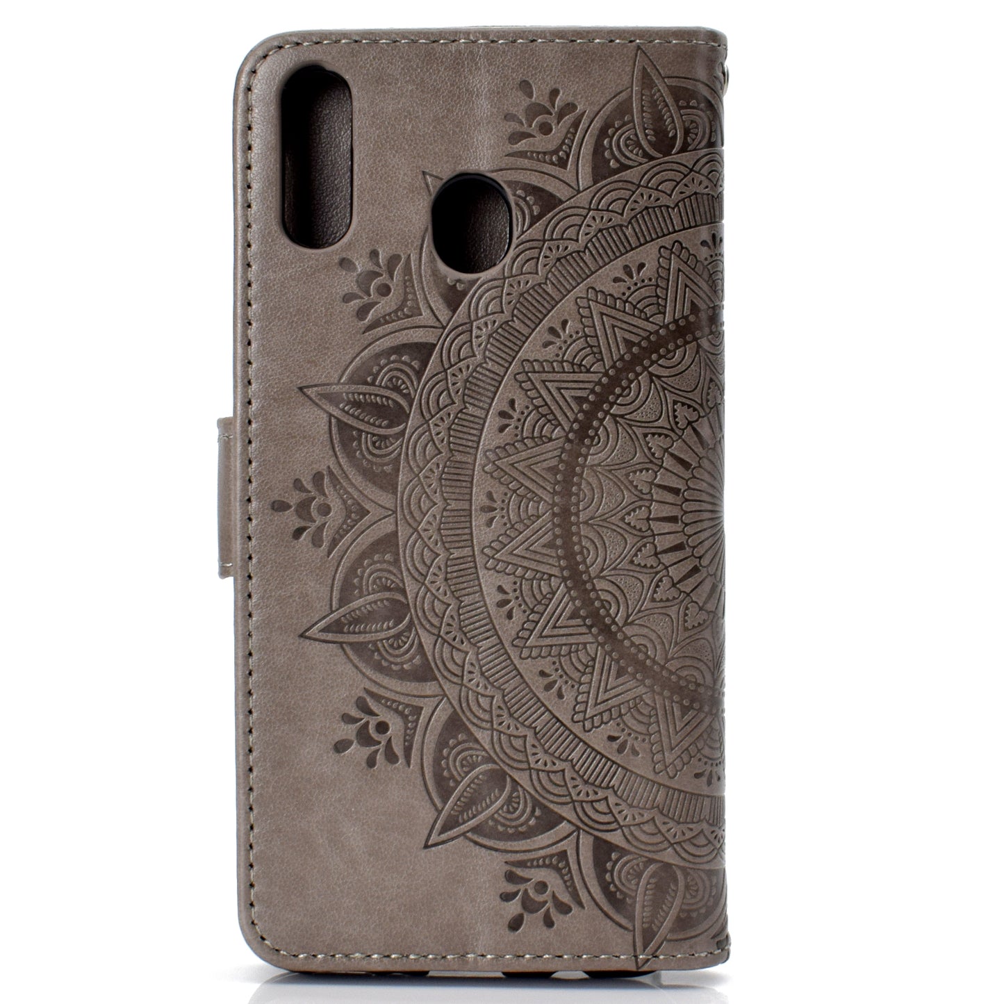 Imprint Flower Leather Wallet Case for Samsung Galaxy M20