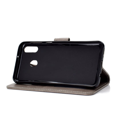 Imprint Flower Leather Wallet Case for Samsung Galaxy M20