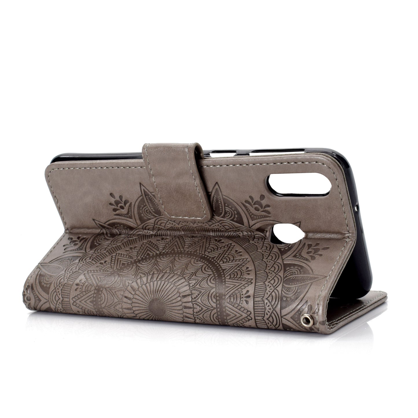 Imprint Flower Leather Wallet Case for Samsung Galaxy M20