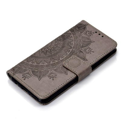 Imprint Flower Leather Wallet Case for Samsung Galaxy M20