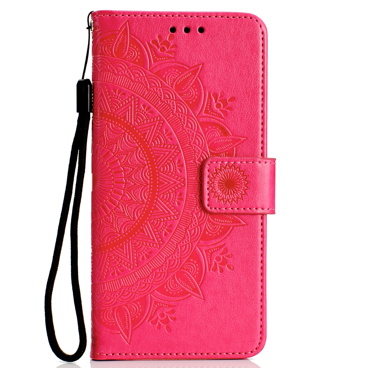 Imprint Flower Leather Wallet Case for Samsung Galaxy M20