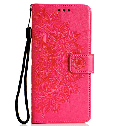 Imprint Flower Leather Wallet Case for Samsung Galaxy M20