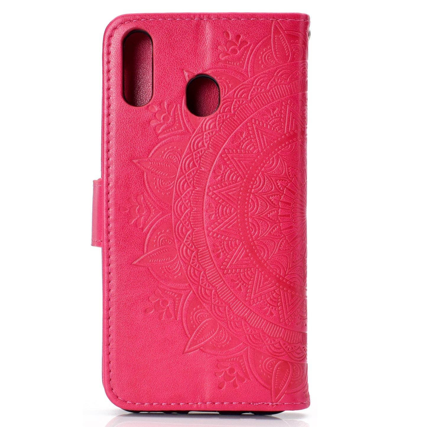 Imprint Flower Leather Wallet Case for Samsung Galaxy M20