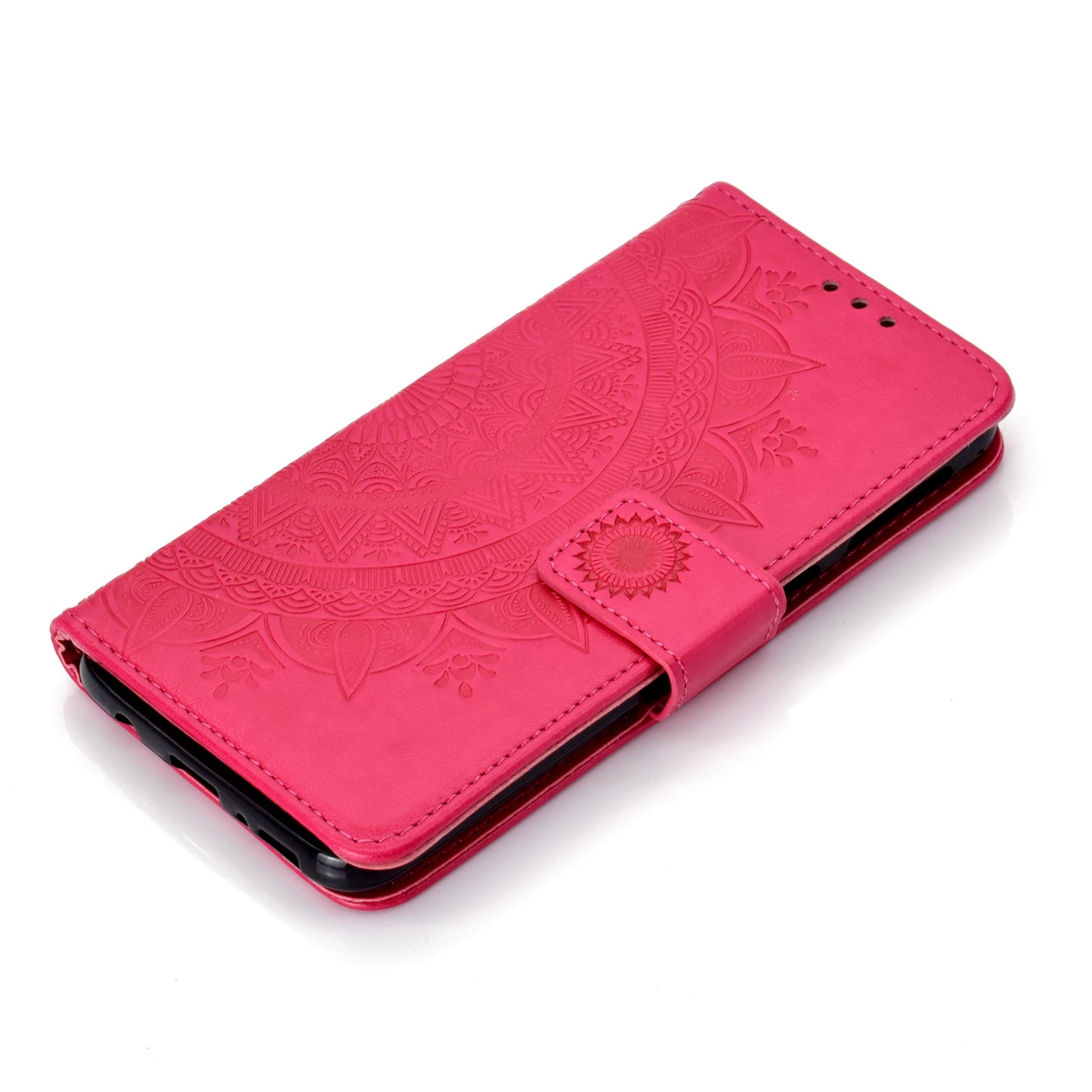 Imprint Flower Leather Wallet Case for Samsung Galaxy M20
