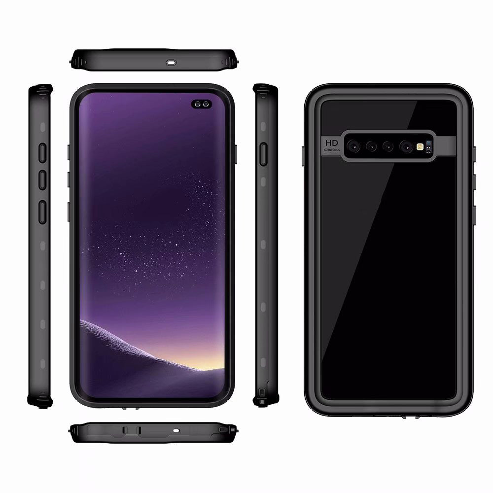 REDPEPPER IP68 Waterproof Phone Case for Samsung Galaxy S10 Plus [Support Fingerprint Unlock] [Clear Back]