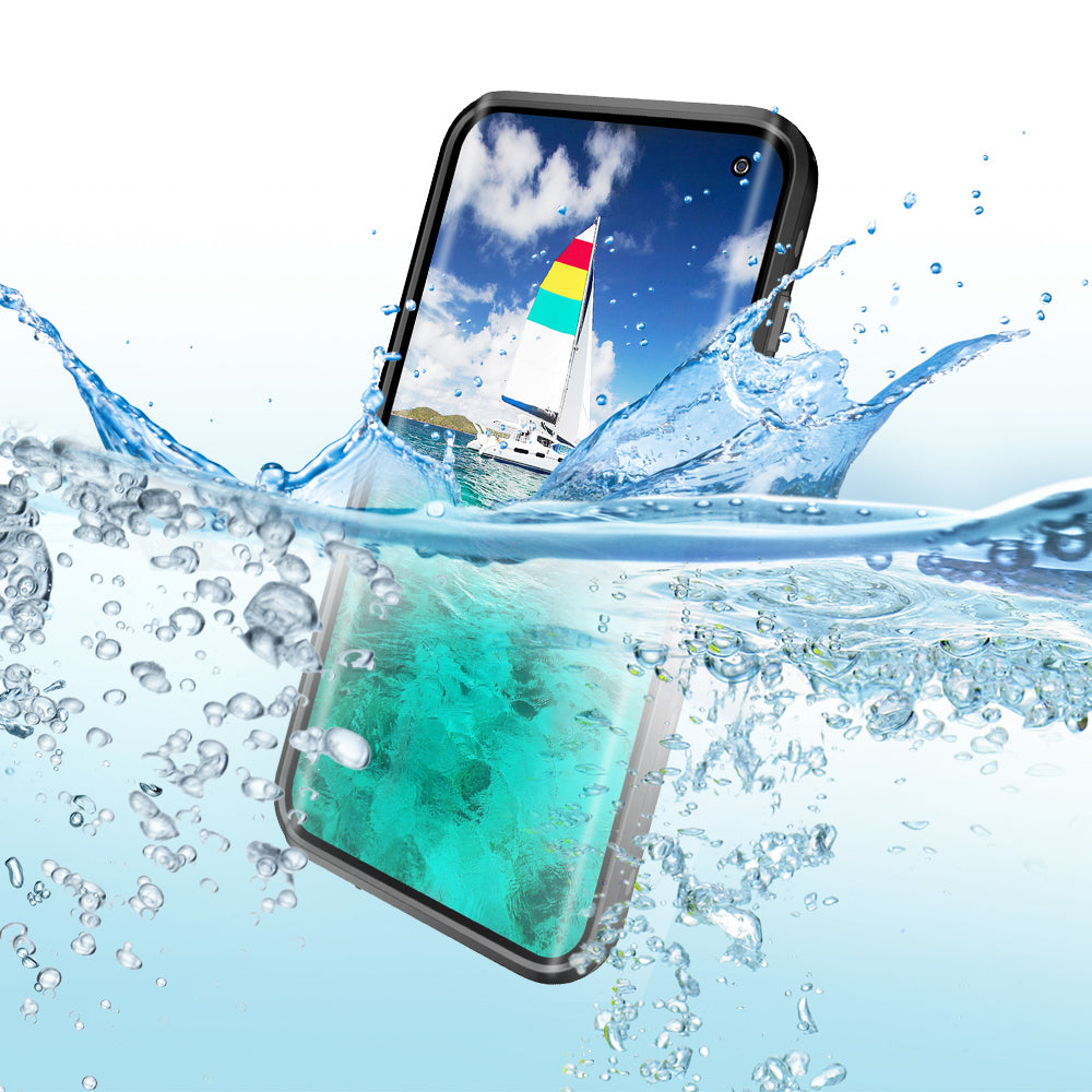REDPEPPER IP68 Waterproof Phone Case for Samsung Galaxy S10 Plus [Support Fingerprint Unlock] [Clear Back]