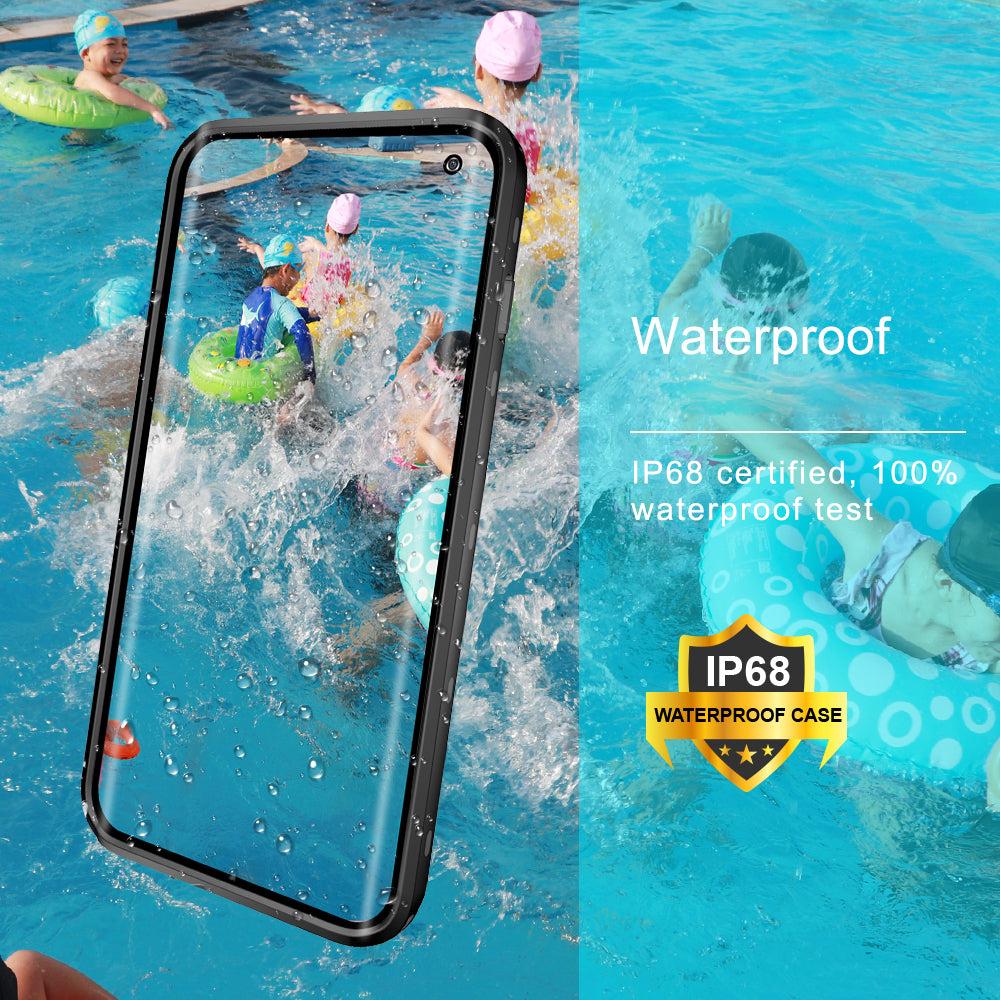 REDPEPPER IP68 Waterproof Phone Case Fingerprint Unlock Clear Back Case for Samsung Galaxy S10
