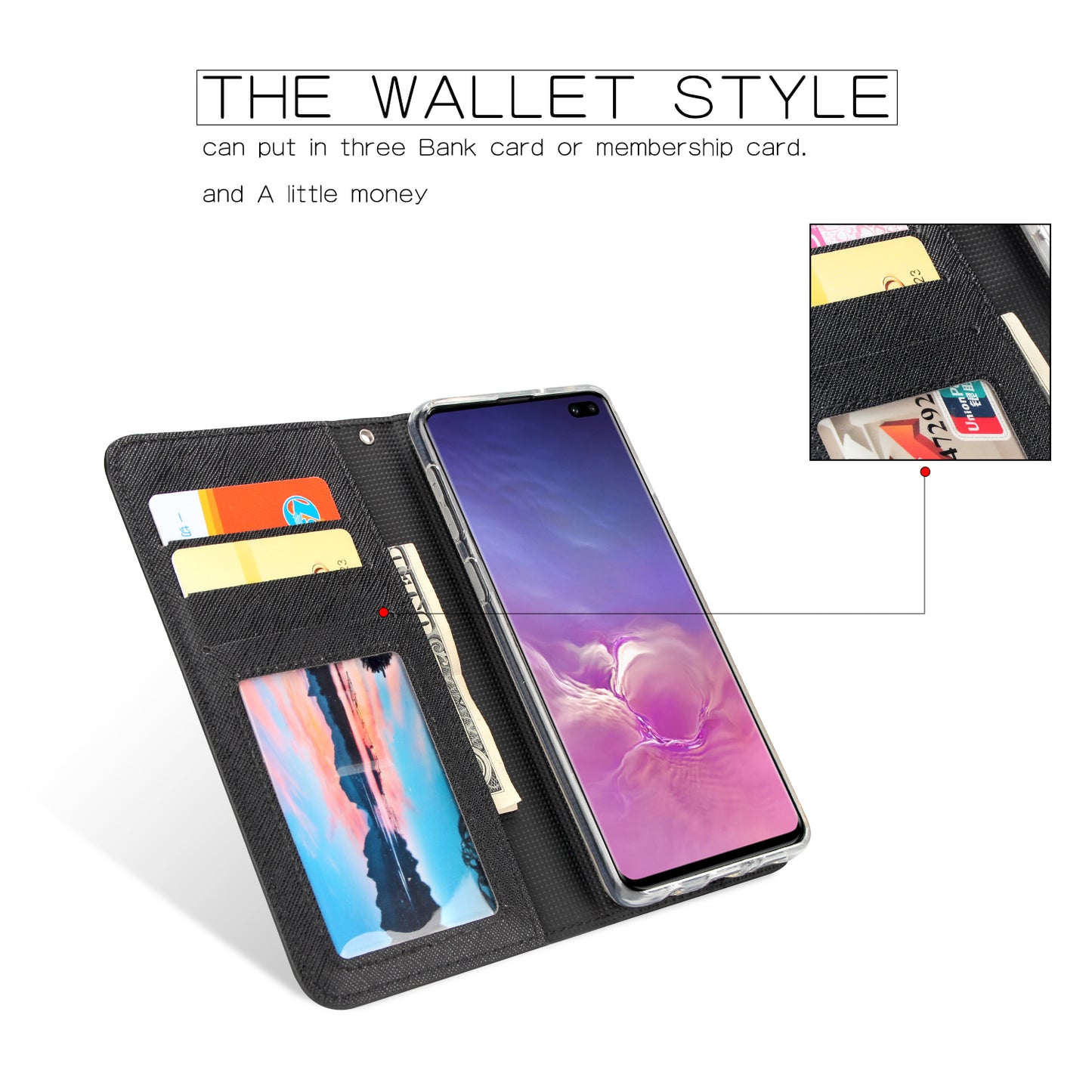 Cross Texture Leather Wallet Cover + Removable TPU Back Shell for Samsung Galaxy S10 Plus