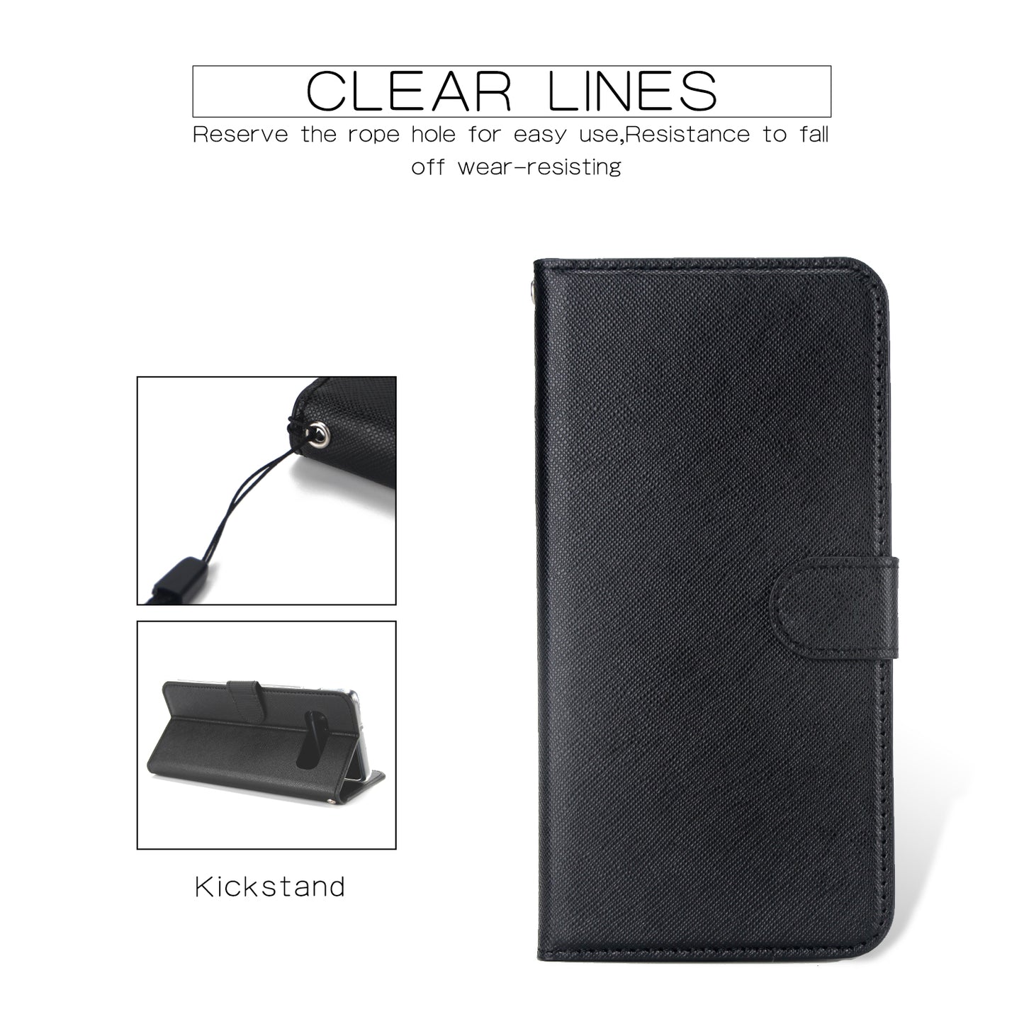 Cross Texture Leather Wallet Cover + Removable TPU Back Shell for Samsung Galaxy S10 Plus