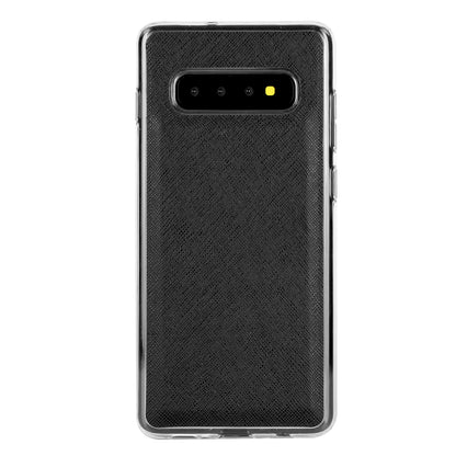 Cross Texture Leather Wallet Cover + Removable TPU Back Shell for Samsung Galaxy S10 Plus