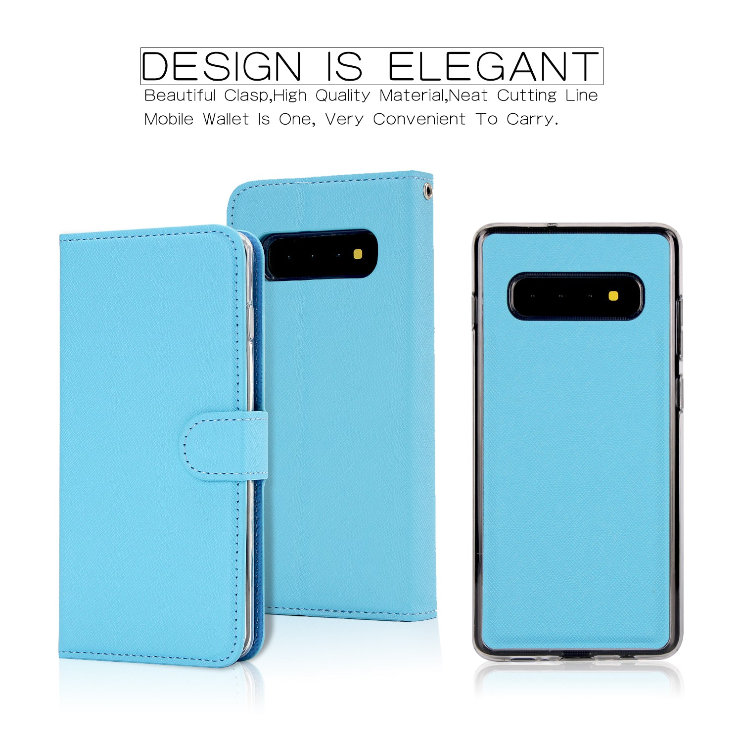 Cross Texture Leather Wallet Cover + Removable TPU Back Shell for Samsung Galaxy S10 Plus