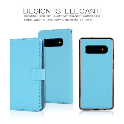 Cross Texture Leather Wallet Cover + Removable TPU Back Shell for Samsung Galaxy S10 Plus