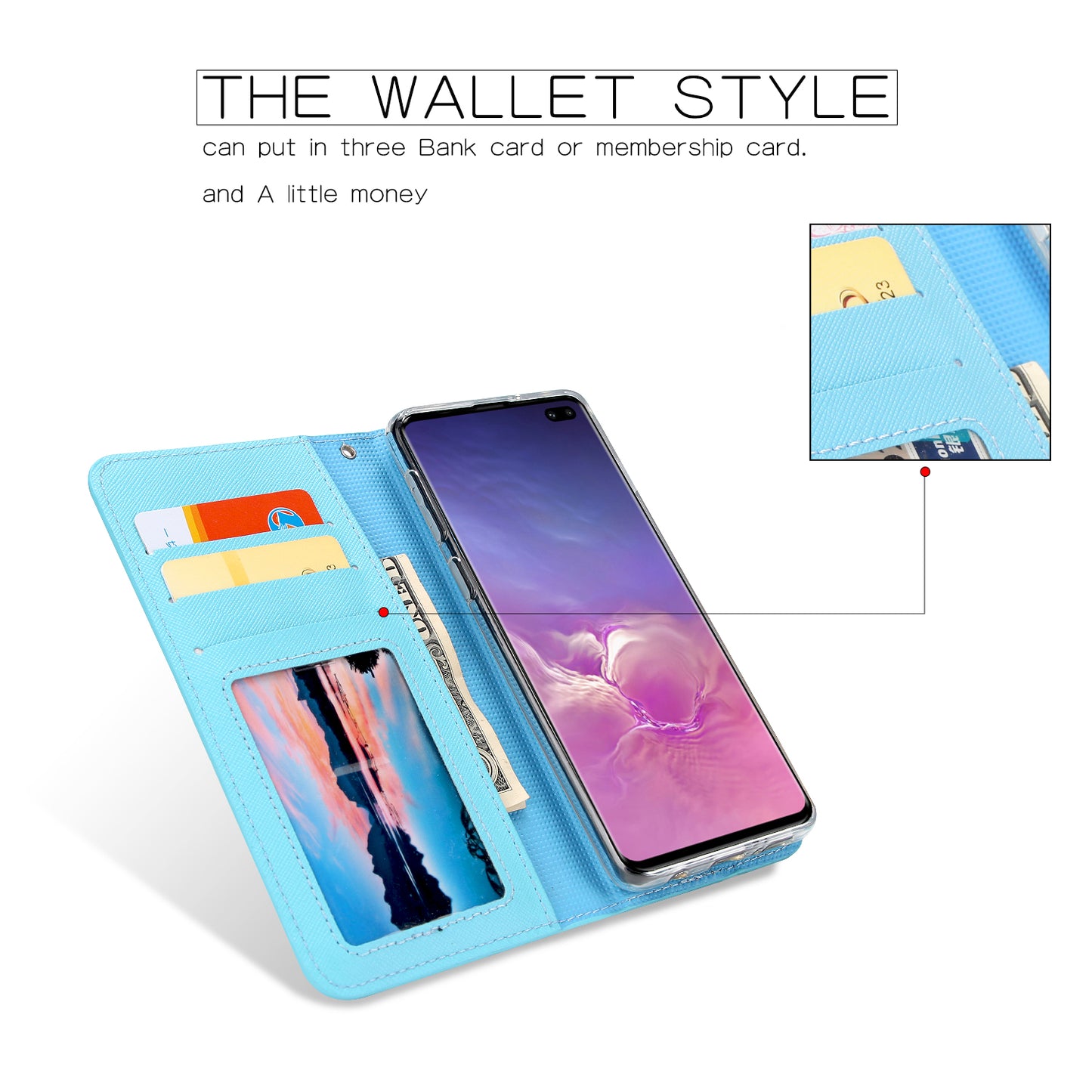 Cross Texture Leather Wallet Cover + Removable TPU Back Shell for Samsung Galaxy S10 Plus