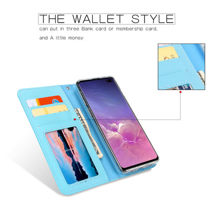 Cross Texture Leather Wallet Cover + Removable TPU Back Shell for Samsung Galaxy S10 Plus