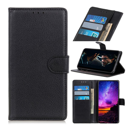 Phone Case for Samsung Galaxy A20e Litchi Texture Leather Shockproof Phone Protector with Wallet Stand