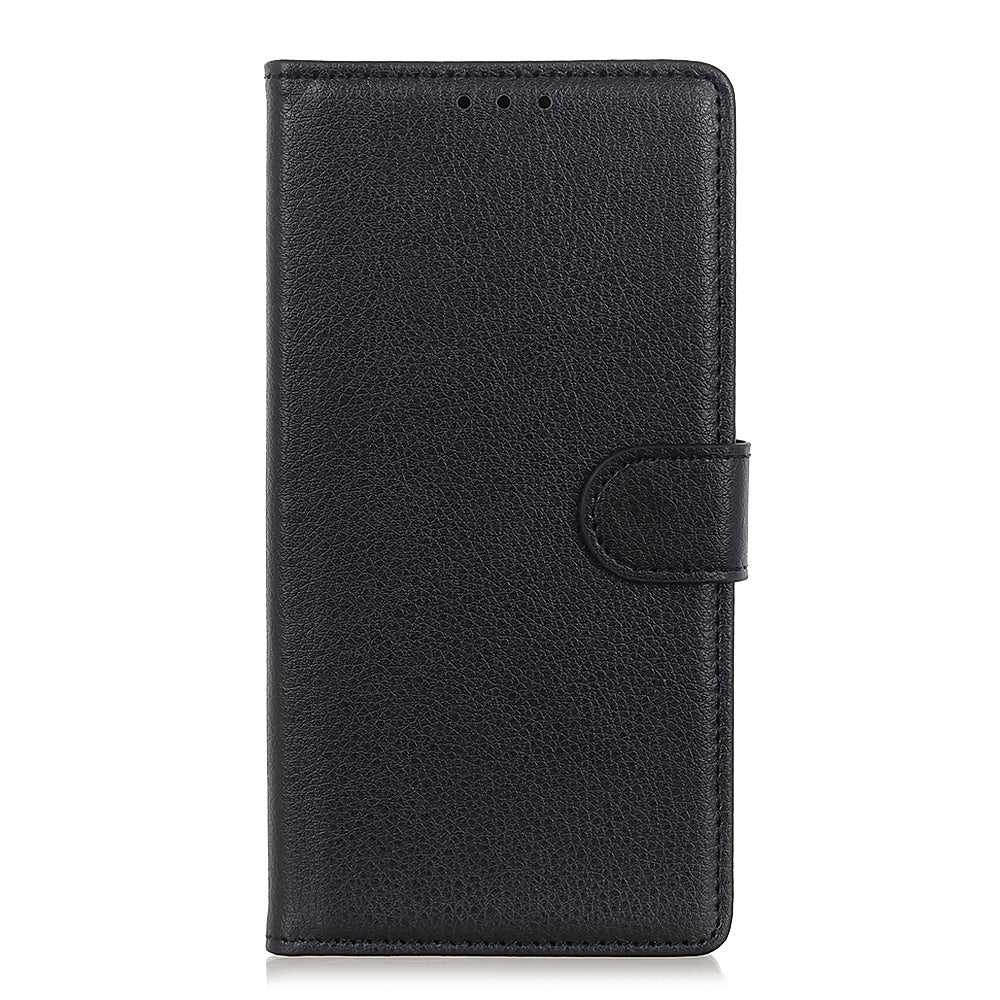 Phone Case for Samsung Galaxy A20e Litchi Texture Leather Shockproof Phone Protector with Wallet Stand