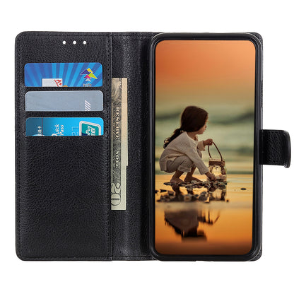 Phone Case for Samsung Galaxy A20e Litchi Texture Leather Shockproof Phone Protector with Wallet Stand