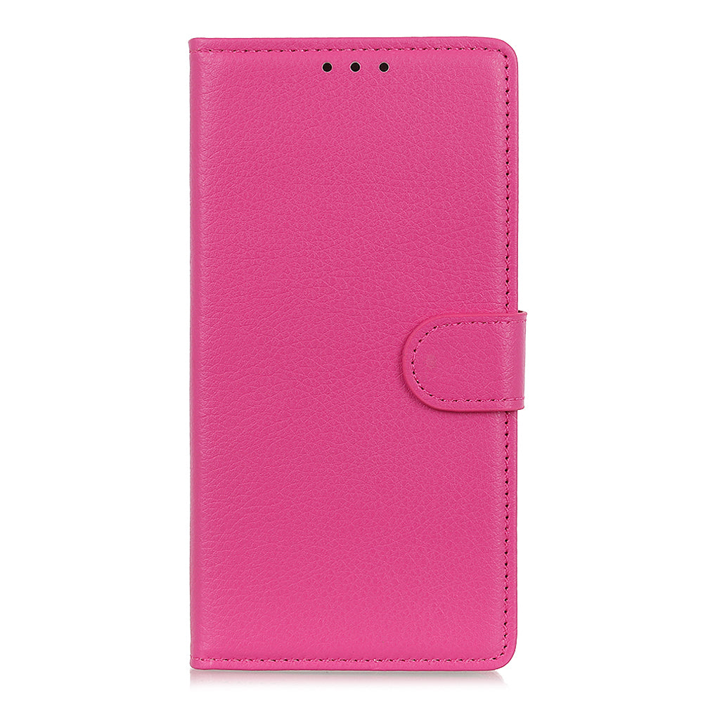 Phone Case for Samsung Galaxy A20e Litchi Texture Leather Shockproof Phone Protector with Wallet Stand
