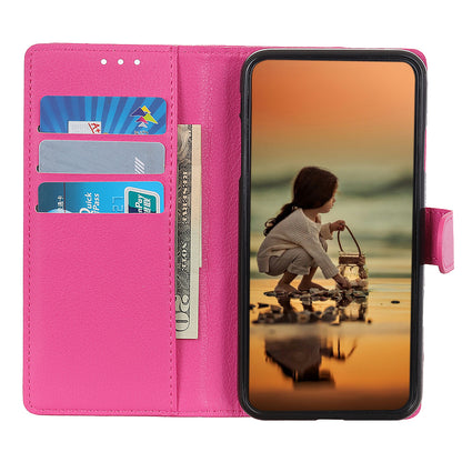 Phone Case for Samsung Galaxy A20e Litchi Texture Leather Shockproof Phone Protector with Wallet Stand