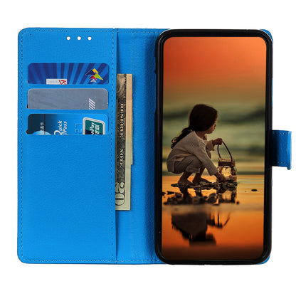 Phone Case for Samsung Galaxy A20e Litchi Texture Leather Shockproof Phone Protector with Wallet Stand