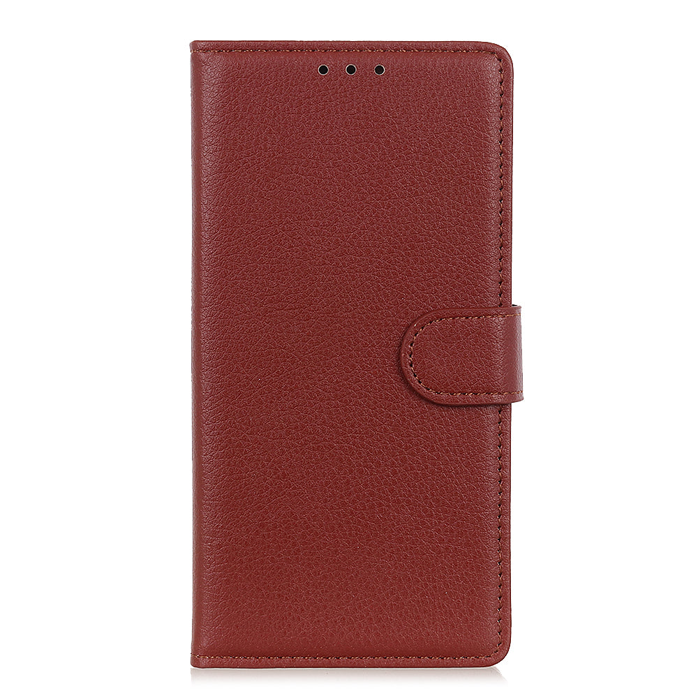 Phone Case for Samsung Galaxy A20e Litchi Texture Leather Shockproof Phone Protector with Wallet Stand