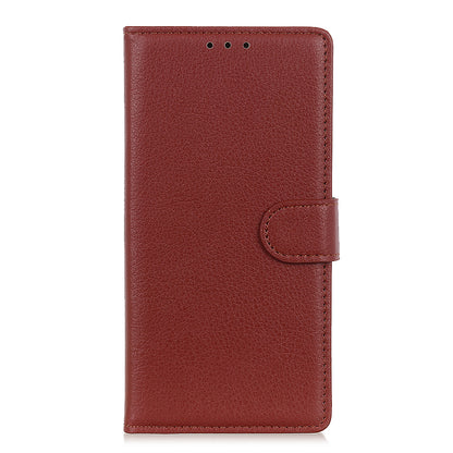 Phone Case for Samsung Galaxy A20e Litchi Texture Leather Shockproof Phone Protector with Wallet Stand