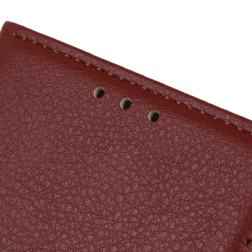 Phone Case for Samsung Galaxy A20e Litchi Texture Leather Shockproof Phone Protector with Wallet Stand