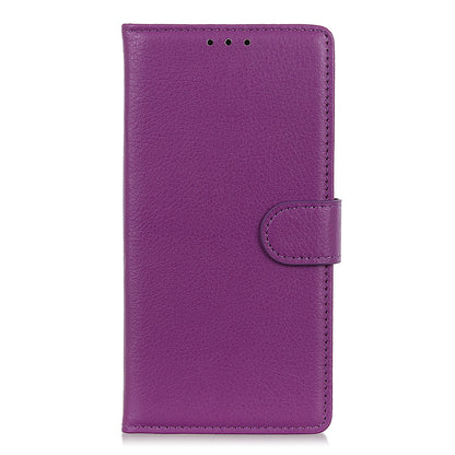Phone Case for Samsung Galaxy A20e Litchi Texture Leather Shockproof Phone Protector with Wallet Stand