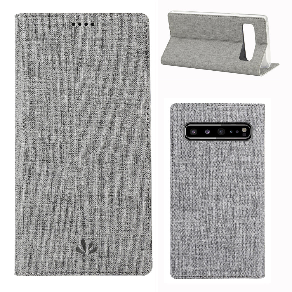 VILI DMX Cross Texture Stand Leather Card Holder Case for Samsung Galaxy S10 5G