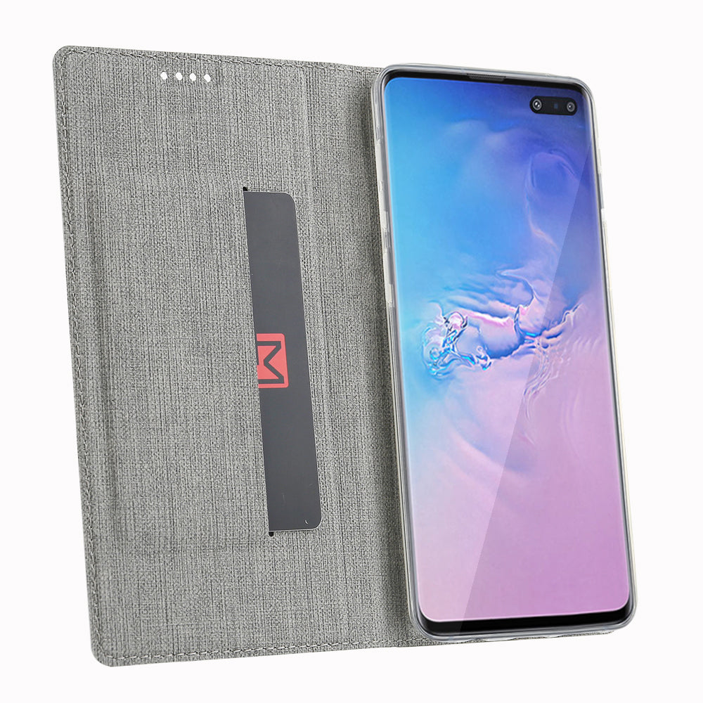 VILI DMX Cross Texture Stand Leather Card Holder Case for Samsung Galaxy S10 5G