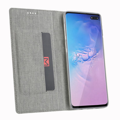 VILI DMX Cross Texture Stand Leather Card Holder Case for Samsung Galaxy S10 5G