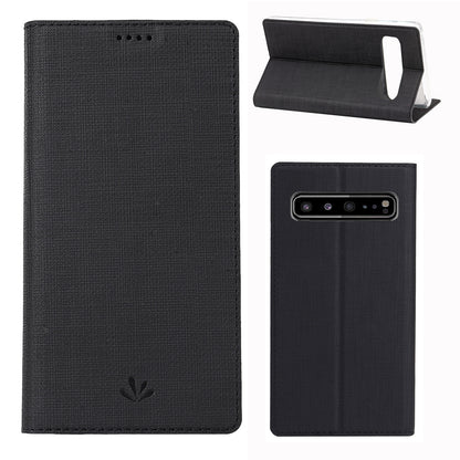 VILI DMX Cross Texture Stand Leather Card Holder Case for Samsung Galaxy S10 5G
